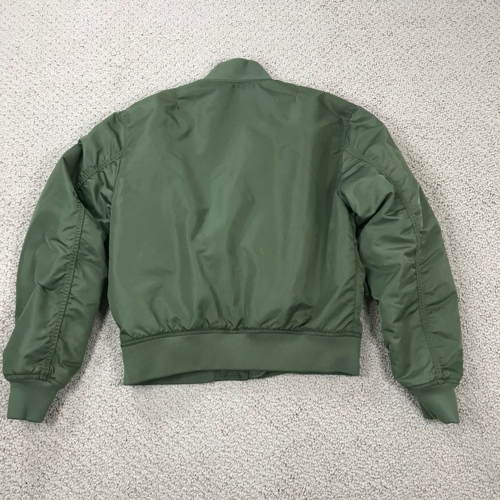 Everlane Bomber‎ Jacket Olive Green Nylon Full Zip Flight Coat Womens XS - Picture 3 of 8
